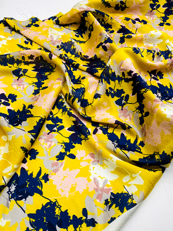 Ready Goos To Ship 115-120gsm Digital Printing Flowers Crepe Chiffon Fabric For Women Dress