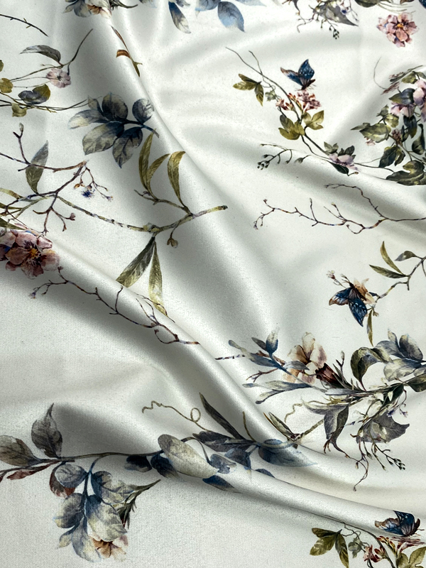 Xitong Textile 220gsm Custom Design Print Flower Spandex Soft Bridal Satin Fabric For Wedding Dress