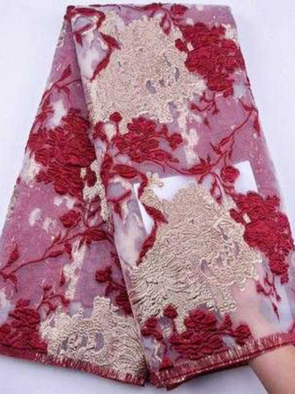 African Lace Fabric French Embroidery Brocade Jacquard Tissue Lace  Gild Lace Fabric For Party Dress Sewing
