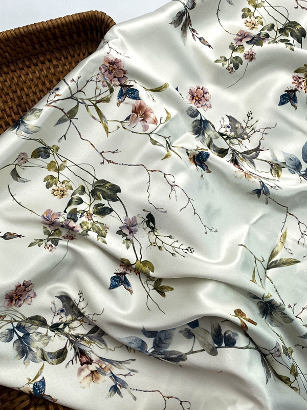 Xitong Textile 220gsm Custom Design Print Flower Spandex Soft Bridal Satin Fabric For Wedding Dress