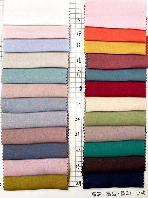 Dobby Ginger And Red Polyester Smooth Hand Feeling Solid Color Satin Fabric In 35 Colors For Women Garments