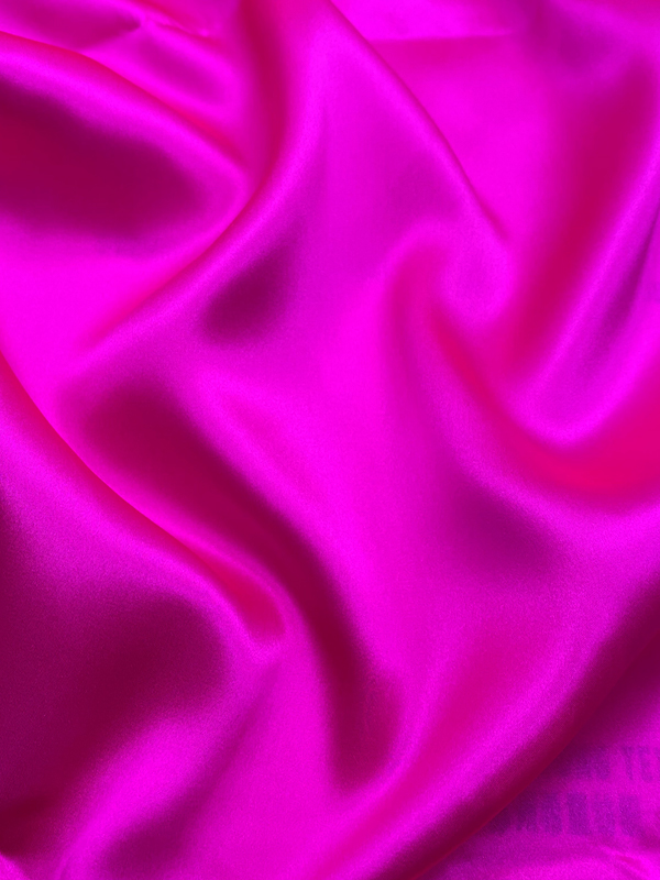  Bright Fuchsia Pure Silk Charmeuse Fabric By The Yard In Stock For Scarf And Pajamas