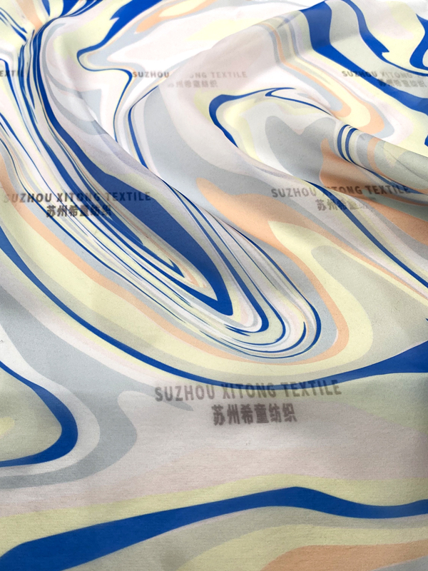 Polyester Digital Printing Transparent Abstract Lightweight Printed Organza Fabric By The Yard For  Diy, Sewing, Wedding, Bridal, Dress, Dance, Costume, And Crafts.