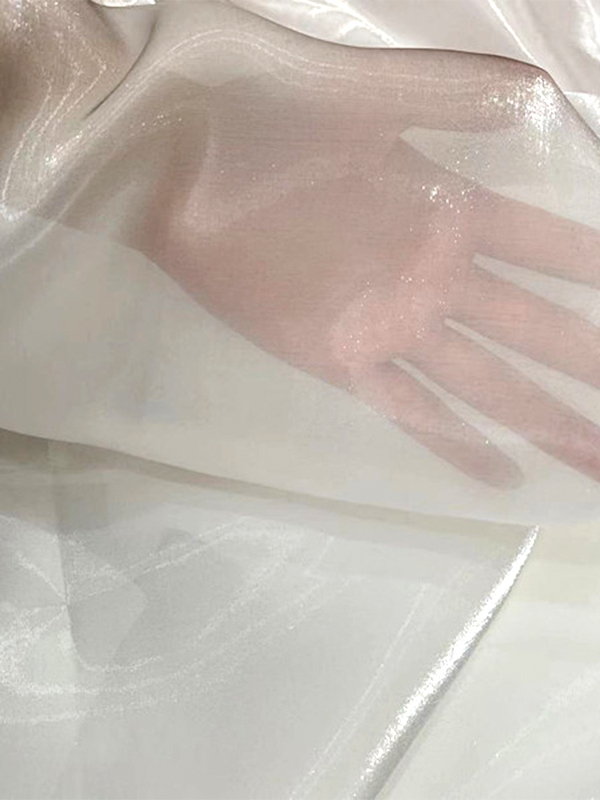 64gsm Polyester Shinny Solid Sheer Liquid Soft Silky Organza Fabric For Blouses/Dress 