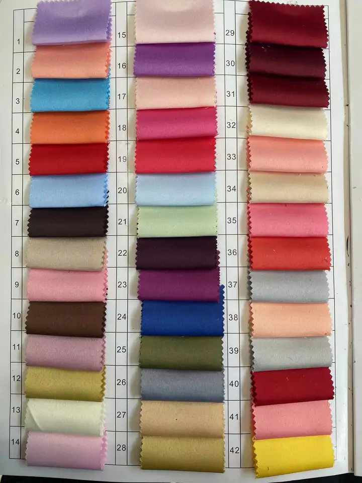 STOCK HIGH QUALITY LUXURY MULTI COLORS STIFF BRIDAL SATIN FABRIC FOR WEDDING DRESS