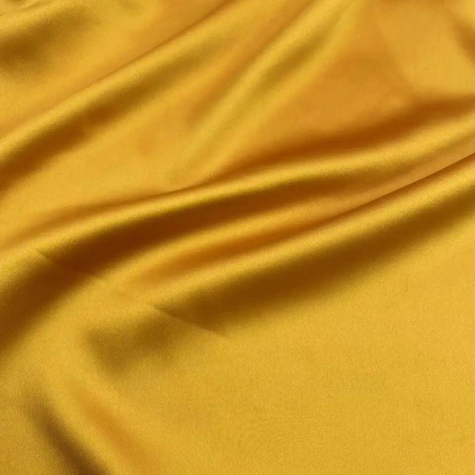 Wholesale high quality assurance polyester high color fastness soft good drape satin fabric for women dress