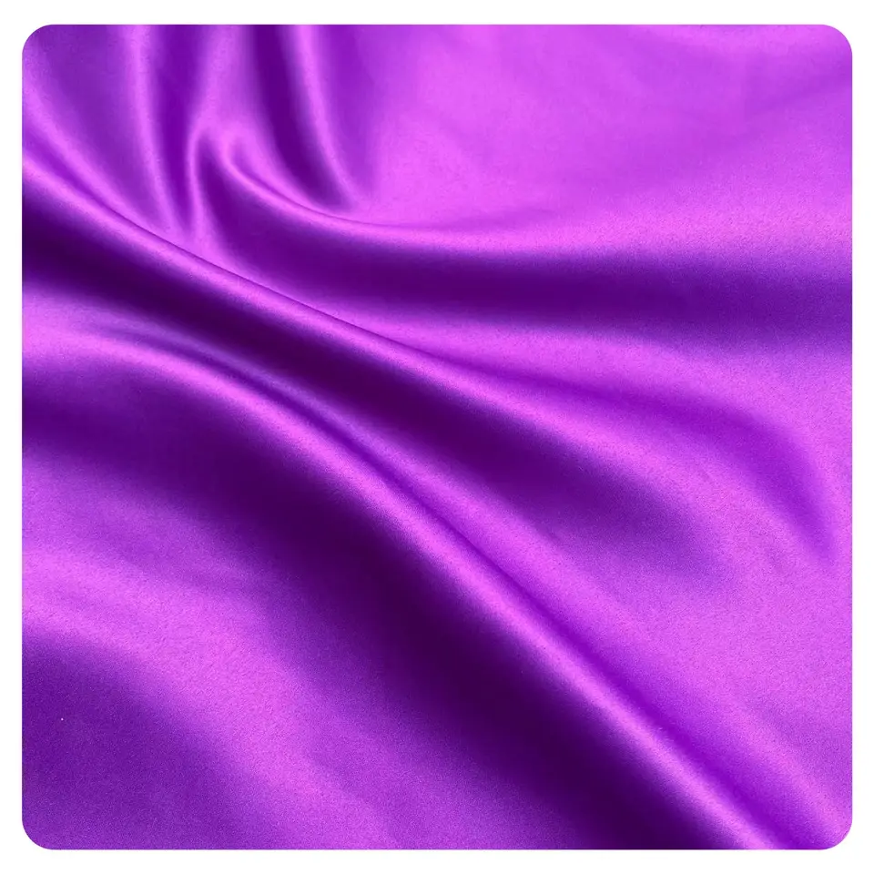 STOCK HIGH QUALITY LUXURY MULTI COLORS STIFF BRIDAL SATIN FABRIC FOR WEDDING DRESS