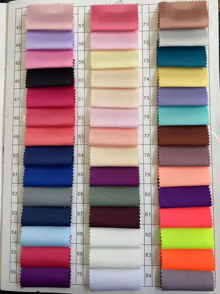 STOCK HIGH QUALITY LUXURY MULTI COLORS STIFF BRIDAL SATIN FABRIC FOR WEDDING DRESS