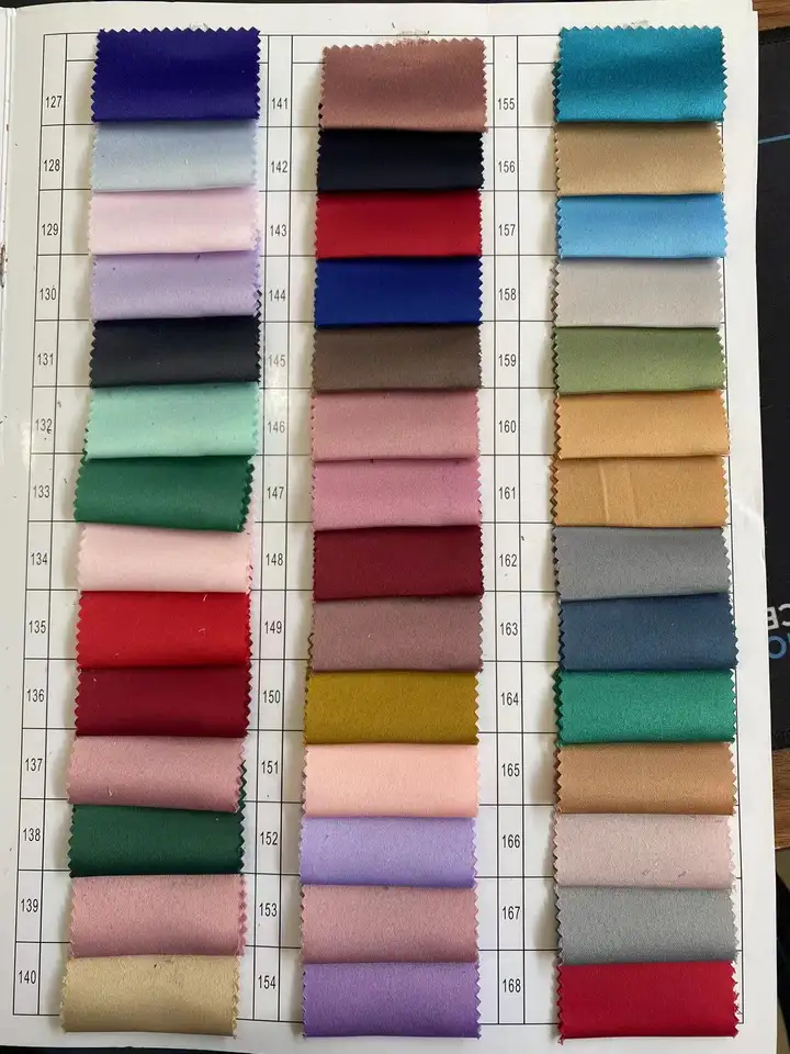 STOCK HIGH QUALITY LUXURY MULTI COLORS STIFF BRIDAL SATIN FABRIC FOR WEDDING DRESS