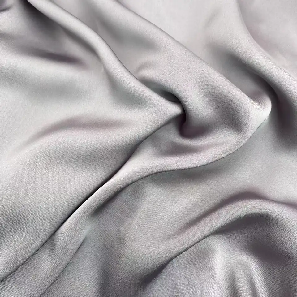 High quality cheap multi colors for choice polyester smooth shimmer solid color plain satin fabric for pajamas