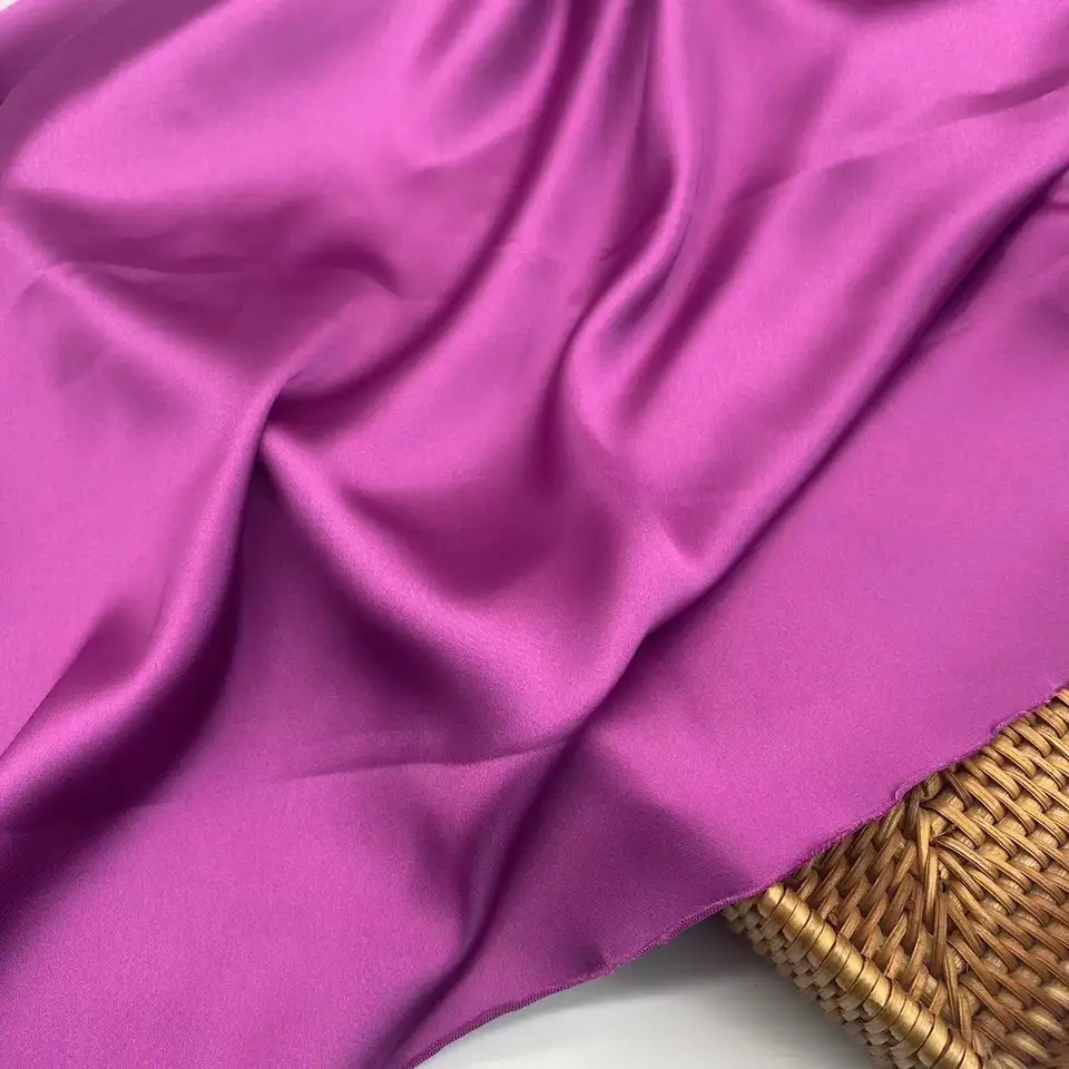 High Quality wholesale polyester solid color elegant dyed multi colors for choice rose satin fabric for women dress