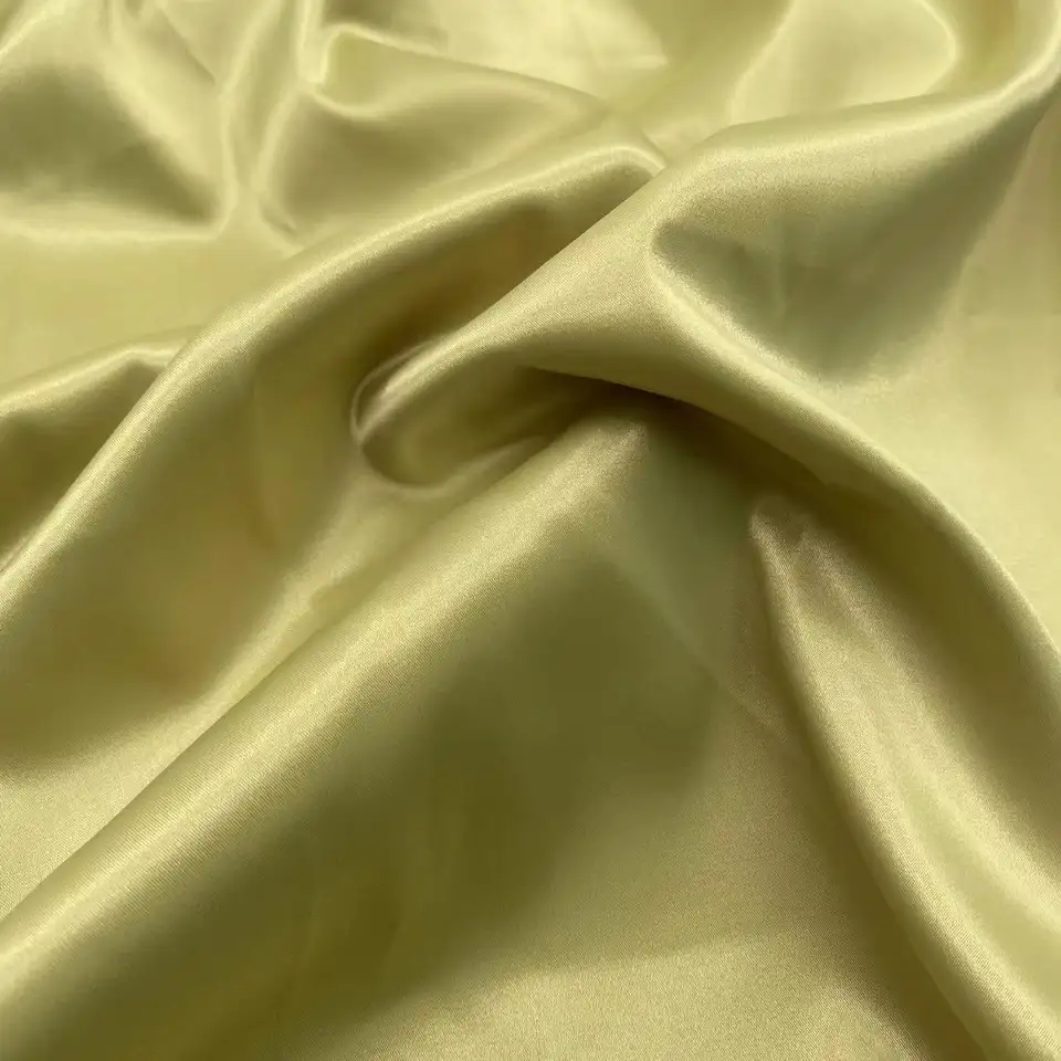 Wholesale polyester woven dyed elastic duchcess stretch matte color satin fabric for clothing