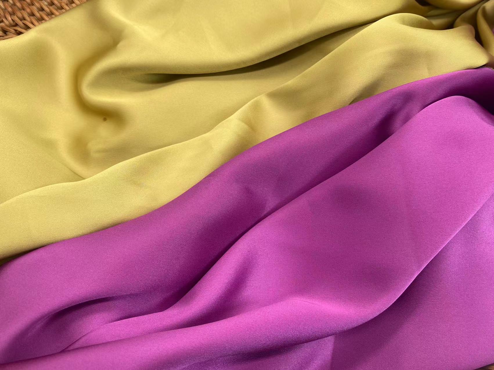 High Quality wholesale polyester solid color elegant dyed multi colors for choice rose satin fabric for women dress