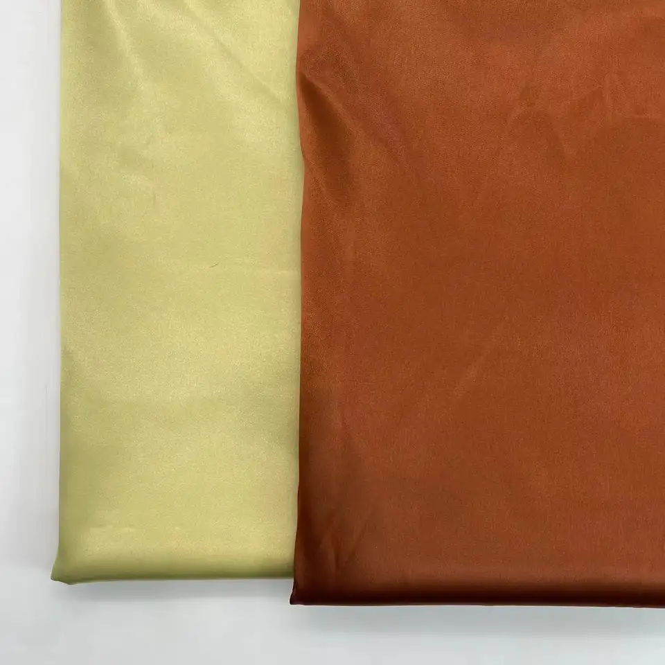 Wholesale polyester woven dyed elastic duchcess stretch matte color satin fabric for clothing