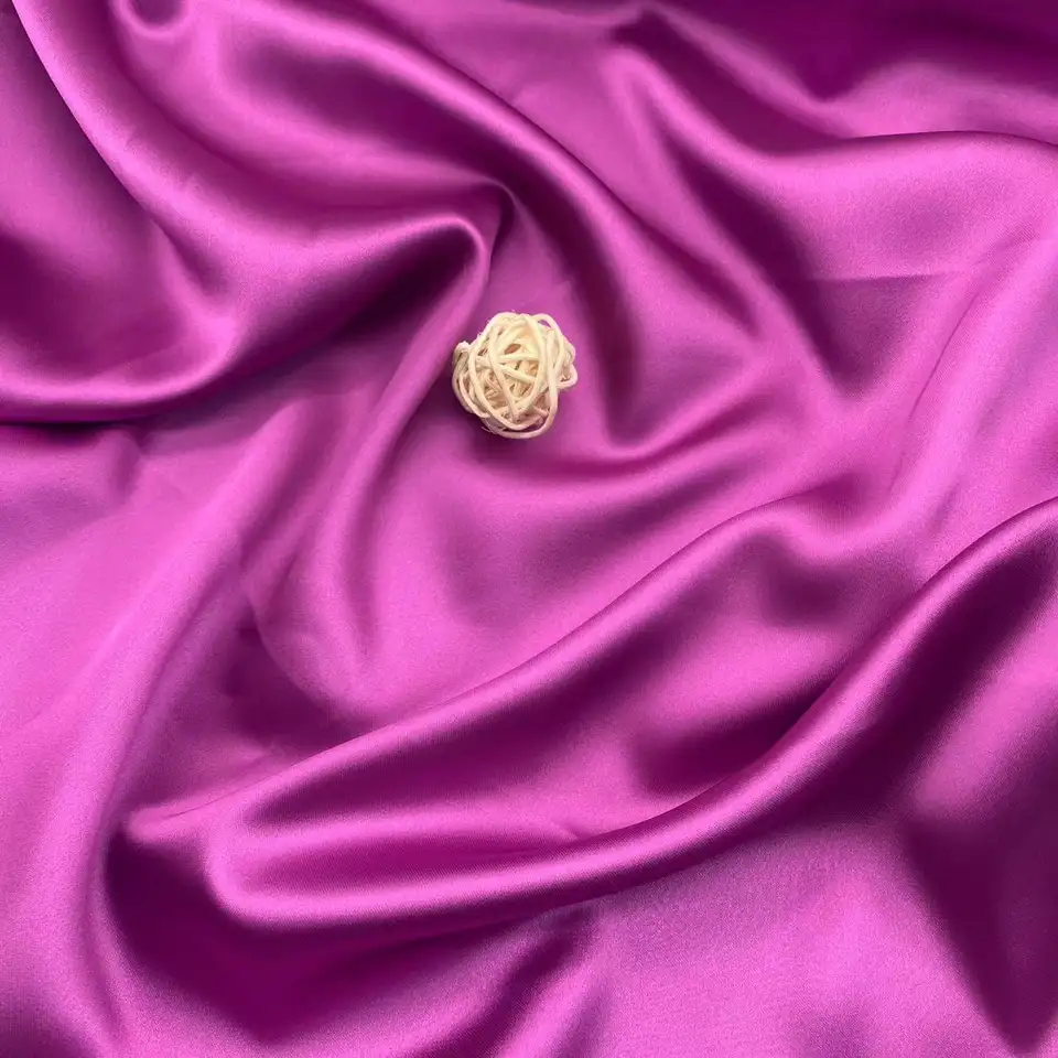 High Quality wholesale polyester solid color elegant dyed multi colors for choice rose satin fabric for women dress