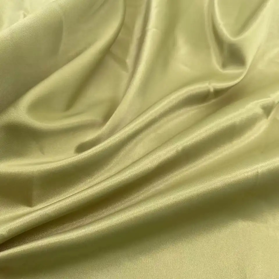 Wholesale polyester woven dyed elastic duchcess stretch matte color satin fabric for clothing