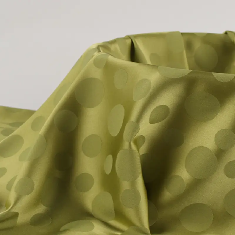 POLYESTER SMOOTH BREATHABLE SMALL AND BIG DOTS SATIN JACQUARD FABRIC FOR WOMEN PAJAMAS