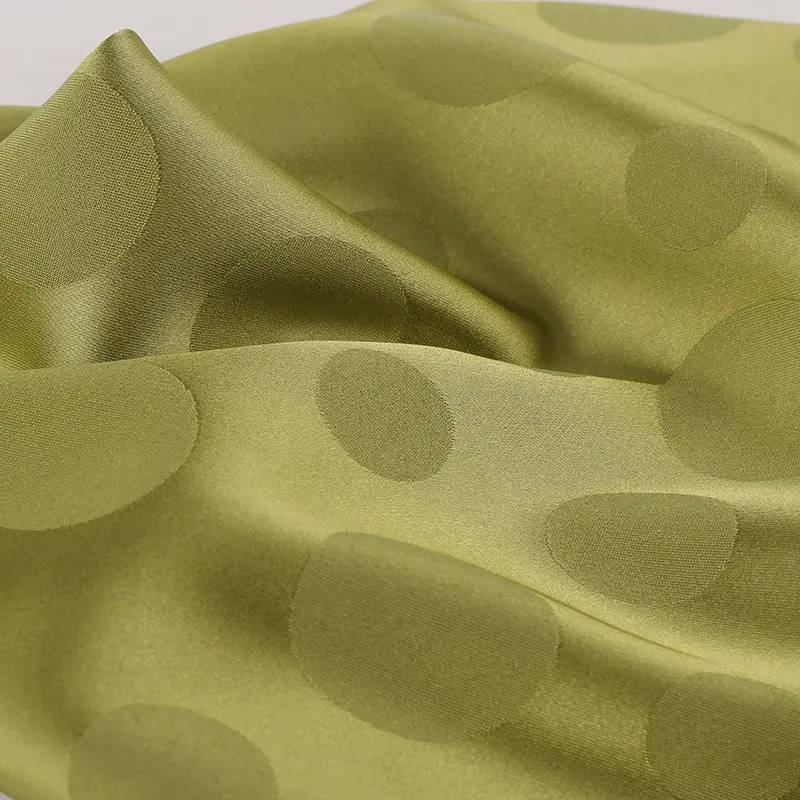 POLYESTER SMOOTH BREATHABLE SMALL AND BIG DOTS SATIN JACQUARD FABRIC FOR WOMEN PAJAMAS