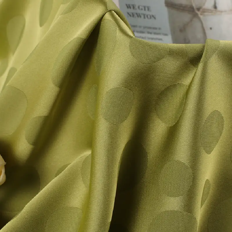 POLYESTER SMOOTH BREATHABLE SMALL AND BIG DOTS SATIN JACQUARD FABRIC FOR WOMEN PAJAMAS