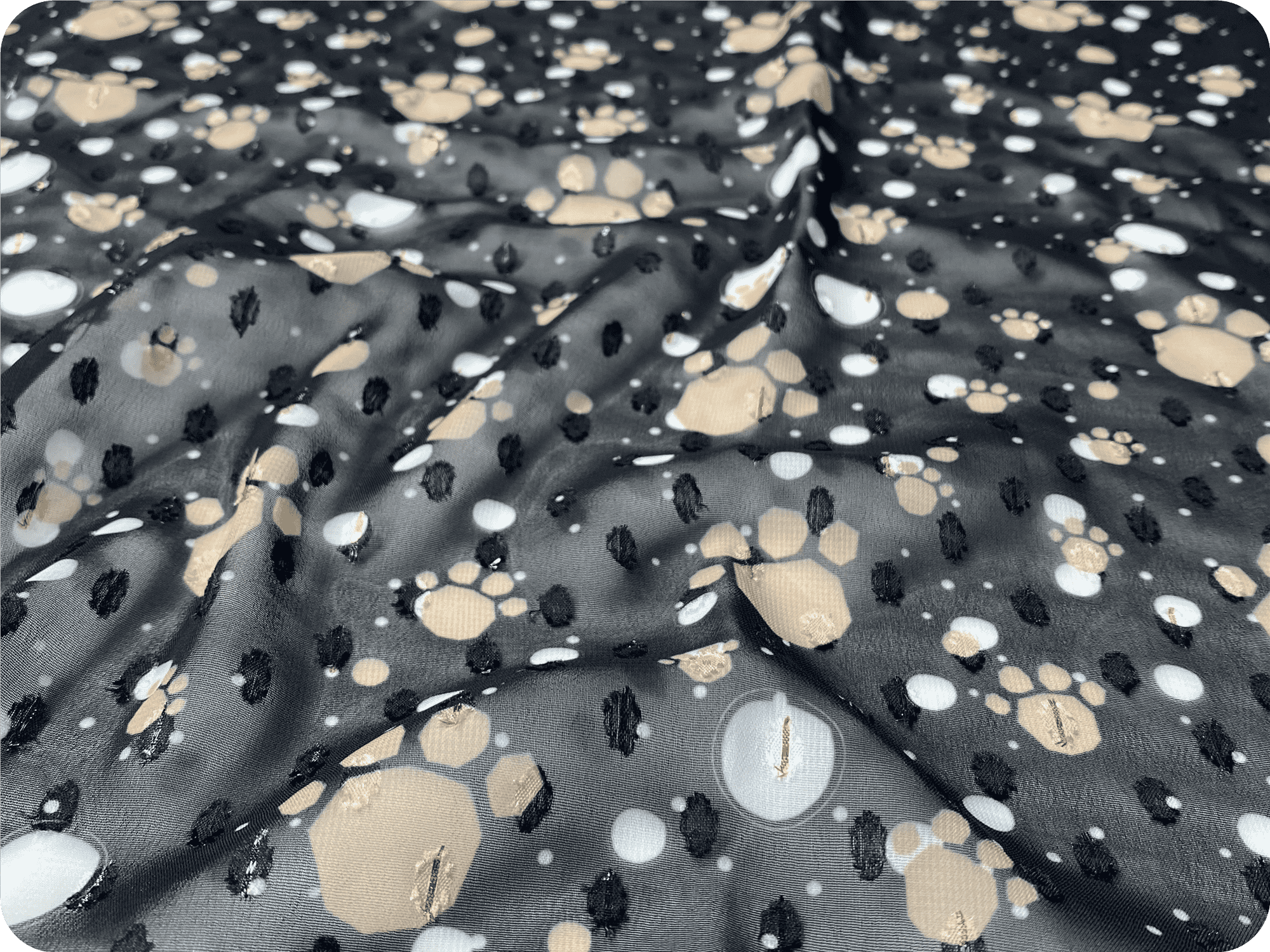 woven 100% polyester fabric metallic dot cat claw digital printed fabric chiffon clip dot jacquard chiffon fabric for skirt