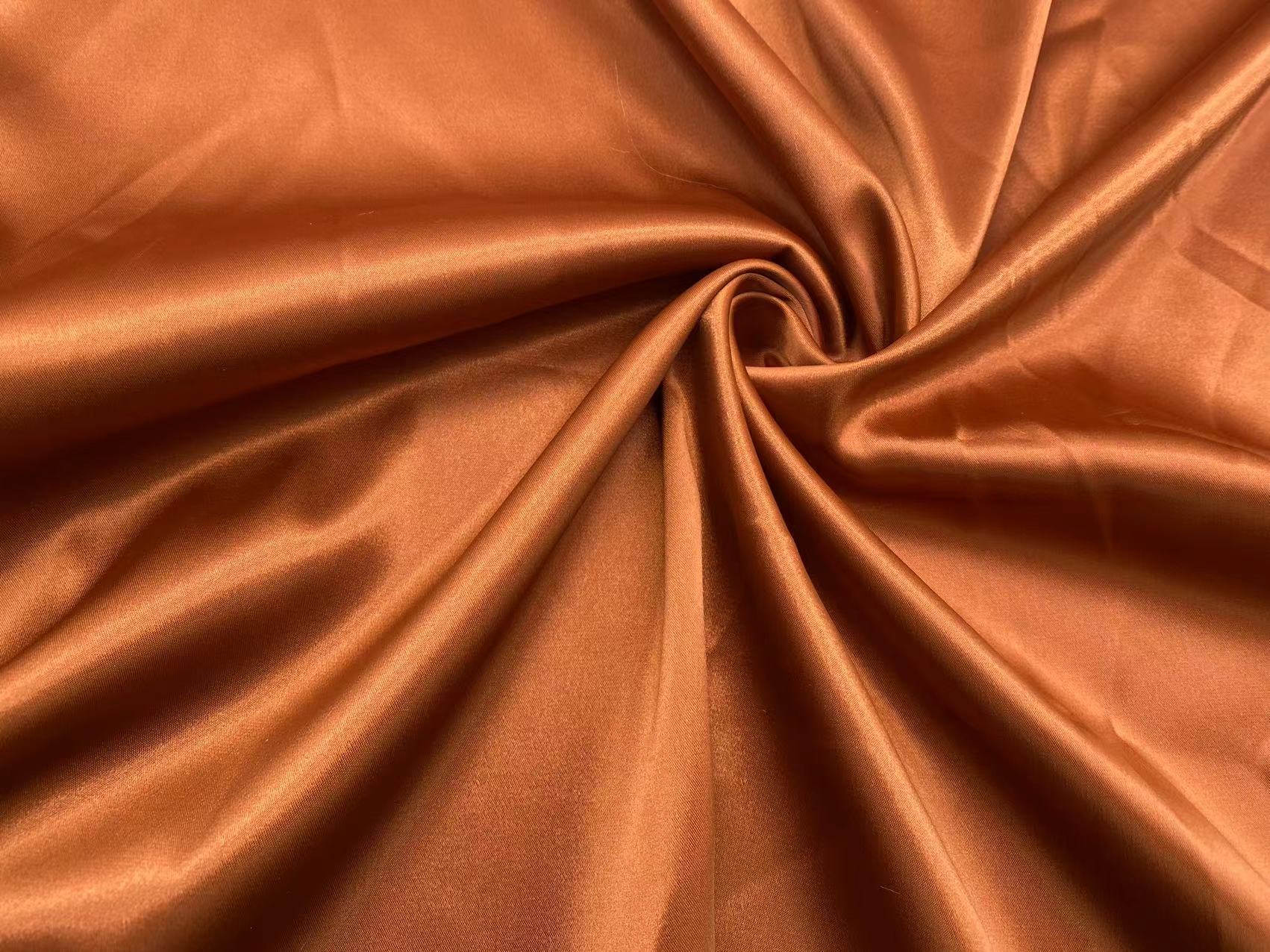 Wholesale polyester woven dyed elastic duchcess stretch matte color satin fabric for clothing