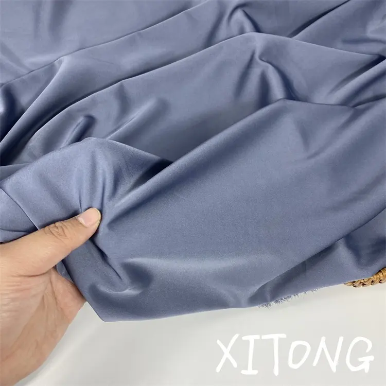 China fabric TEXTILE Woven elastic 100% POLYESTER FABRIC WHOLESALE SOFT bridal SILK SATIN FABRIC FOR SLEEP WEAR CLOTHING