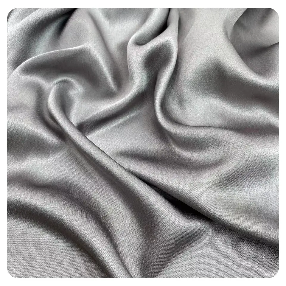 Wholesale Woven Solid color Super Soft Shiny Morocco Satin Fabric for women dresses Pajamas fabric