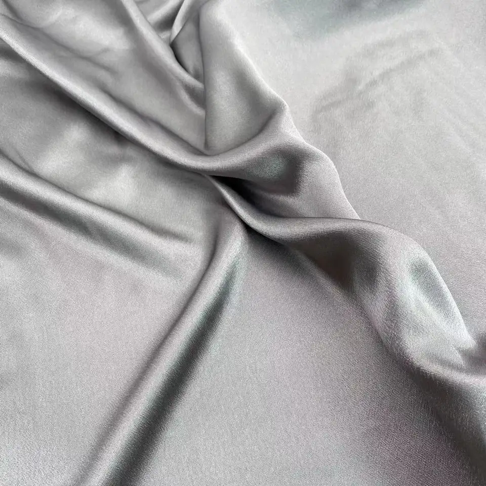 Wholesale Woven Solid color Super Soft Shiny Morocco Satin Fabric for women dresses Pajamas fabric