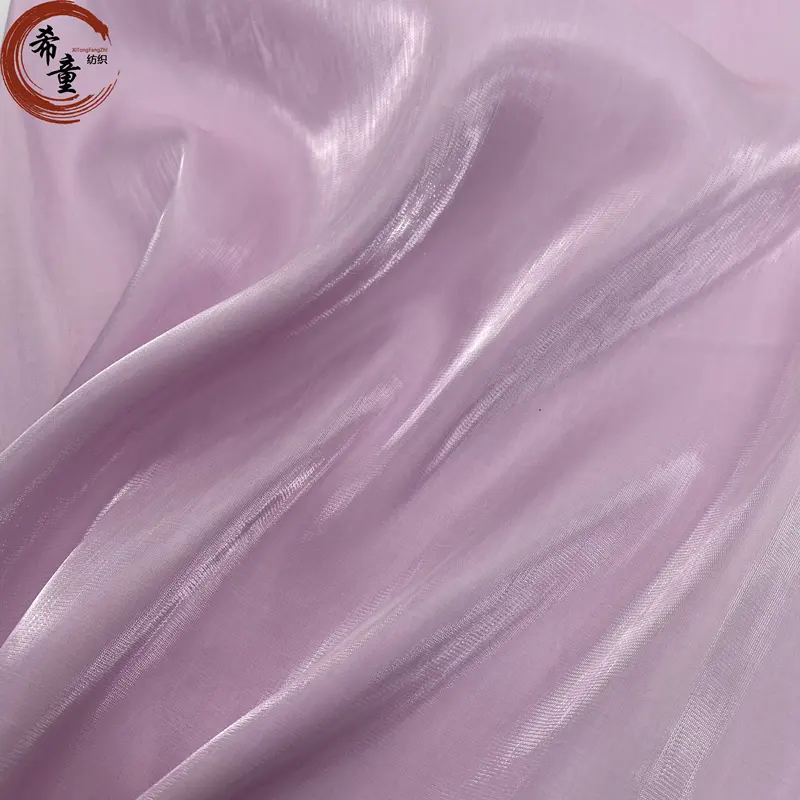 HIGH QUALITY 20d*50d 59GSM LIGHTWEIGHT FABRIC CLOTHING FABRIC SHINNY ORGANZA FABRIC FOR GARMENTS