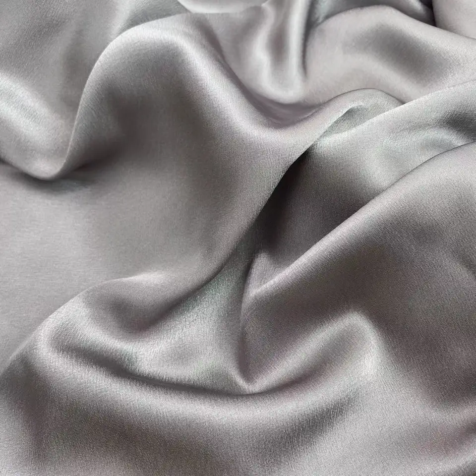 Wholesale Woven Solid color Super Soft Shiny Morocco Satin Fabric for women dresses Pajamas fabric