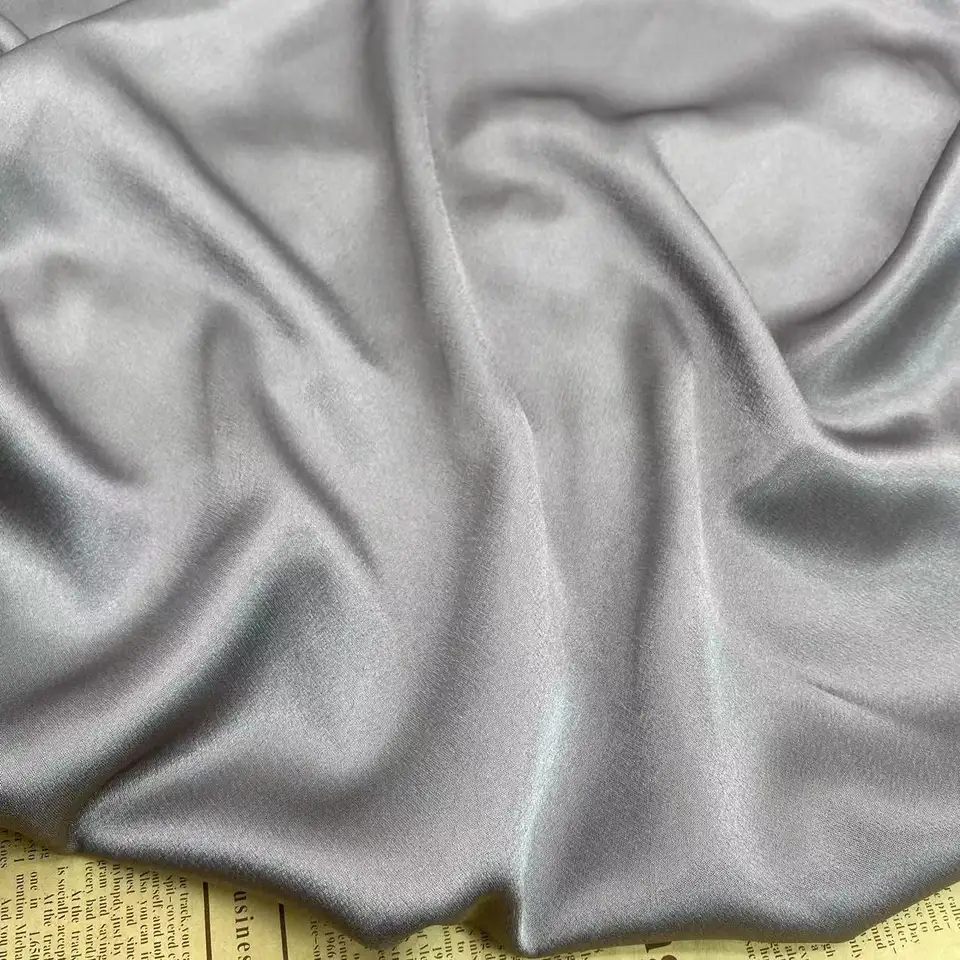 Wholesale Woven Solid color Super Soft Shiny Morocco Satin Fabric for women dresses Pajamas fabric