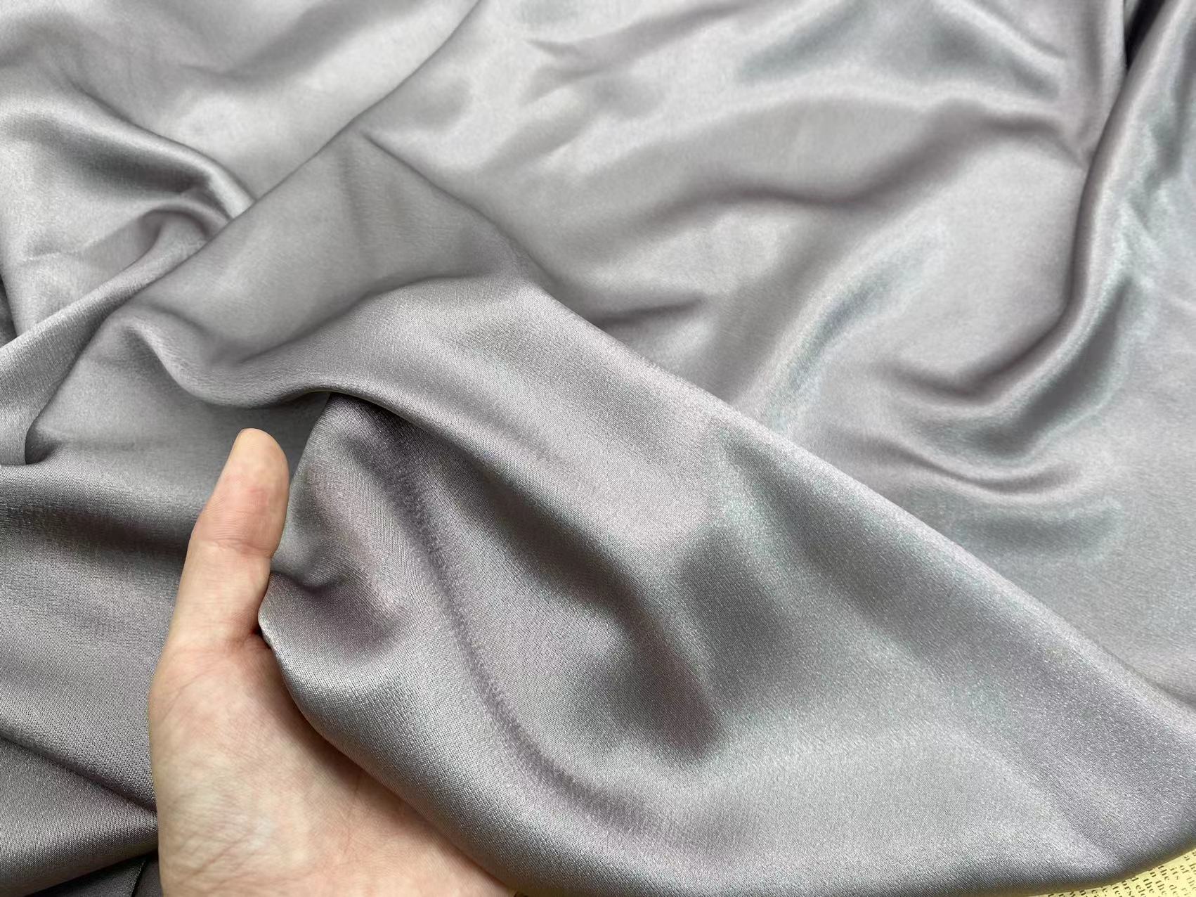 Wholesale Woven Solid color Super Soft Shiny Morocco Satin Fabric for women dresses Pajamas fabric