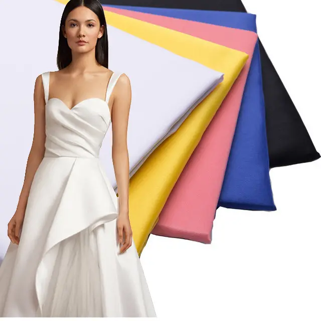 Fashion Custom 100% Polyester Thick Soft Comfortable Silk Matte Satin Heavy Drape Fabric Bridal 100% Pure