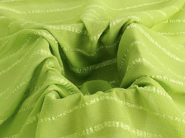 100 POLYESTER SUMMER FABRIC wholesale stripe chiffon jacquard fabrics Crepe chiffon fabric WITH STRIPE TEXTURE