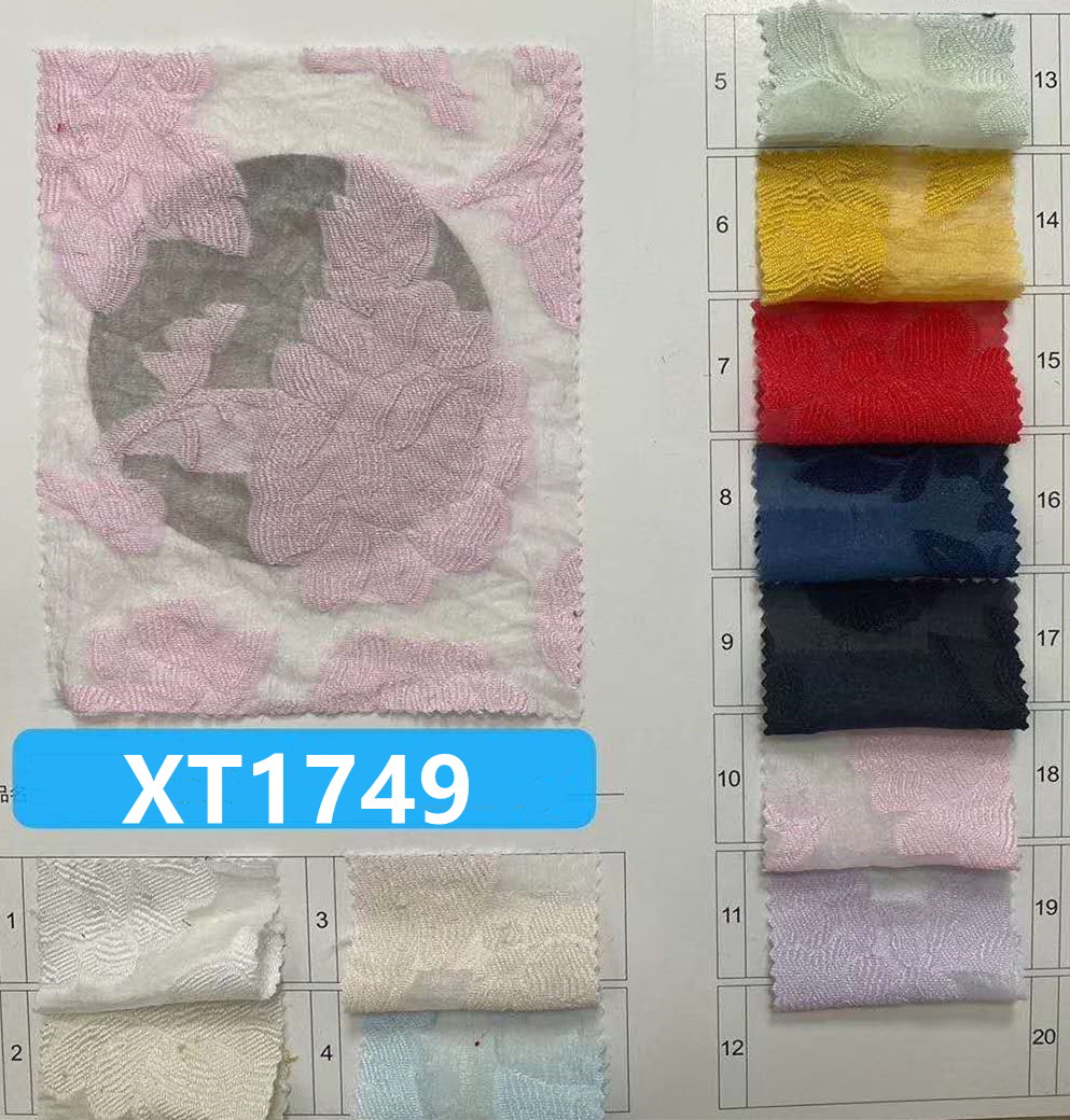 Wholesale 100% Polyester organza Jacquard Chiffon fabrics for dress