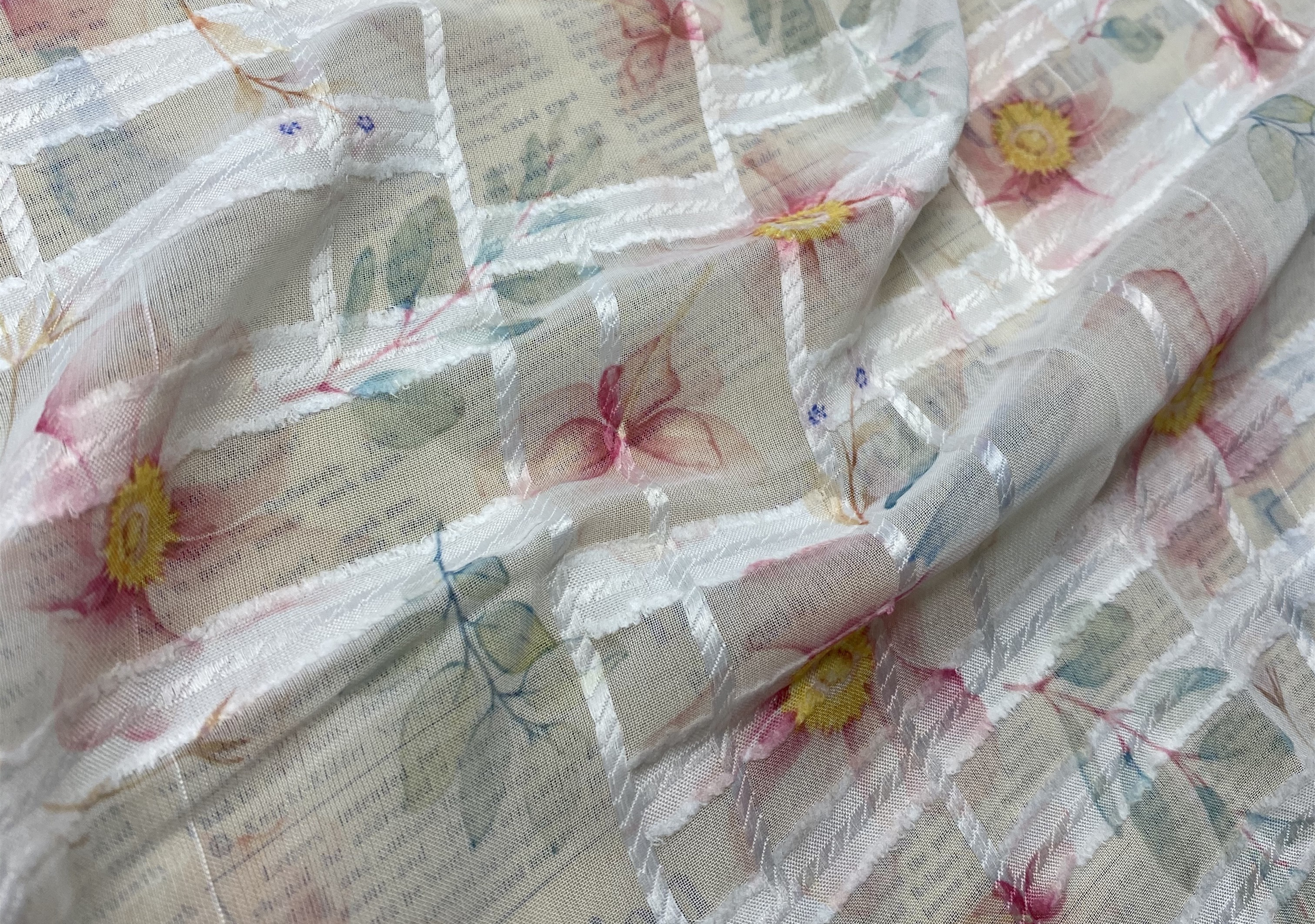 wholesale cutting flower chiffon printed fabric for dress shirt skirt