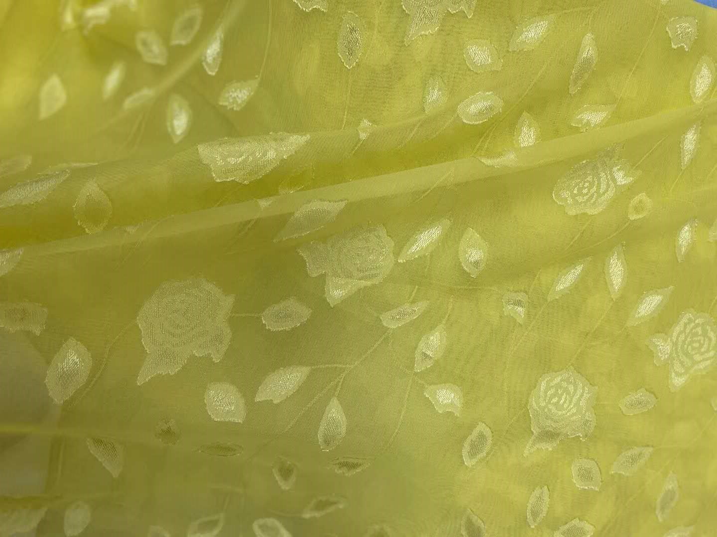 XITONG TEXTILE wholesale stocklot flower chiffon jacquard fabrics for dress