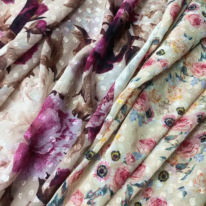 2021digital floral print FABRIC SUPPLIERS 100% POLYESTER PAPER PRINT FABRIC DIGITAL PRINTING CHIFFON FABRIC FOR dress SCARF