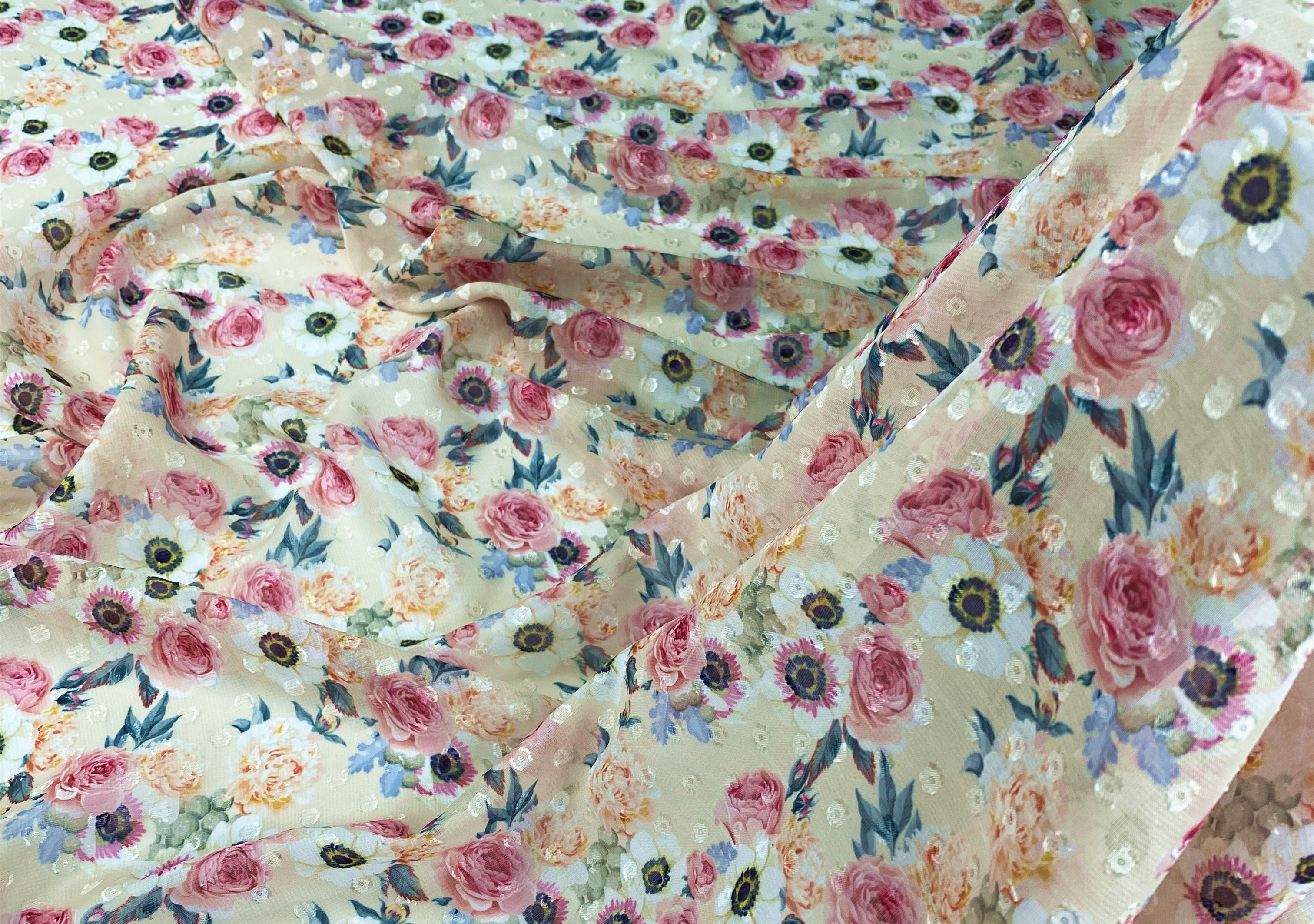 2021digital floral print FABRIC SUPPLIERS 100% POLYESTER PAPER PRINT FABRIC DIGITAL PRINTING CHIFFON FABRIC FOR dress SCARF