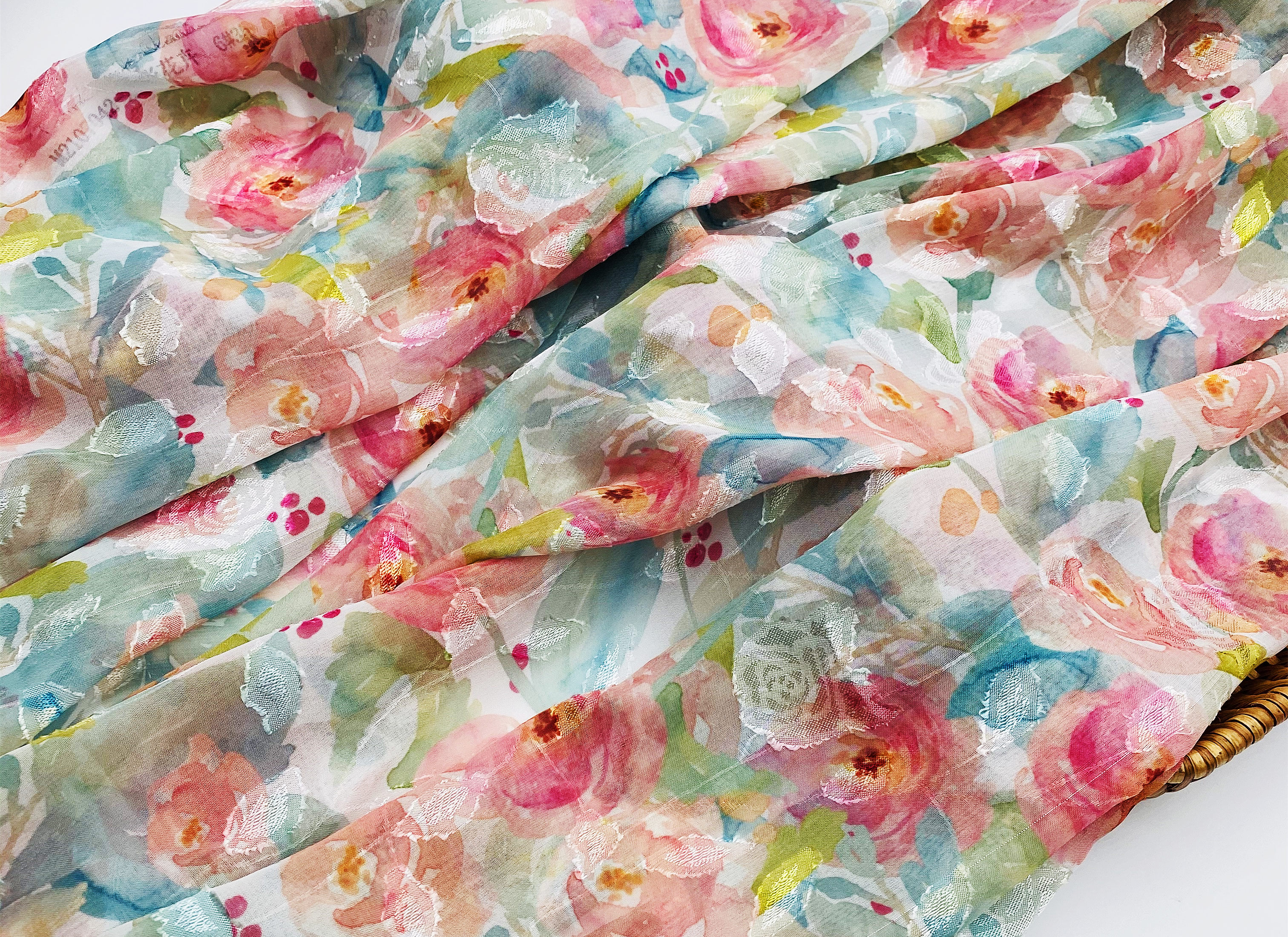 XITONG TEXTILE New spring and summer floral print fabric wholesale stocklot flower chiffon jacquard fabrics for dress