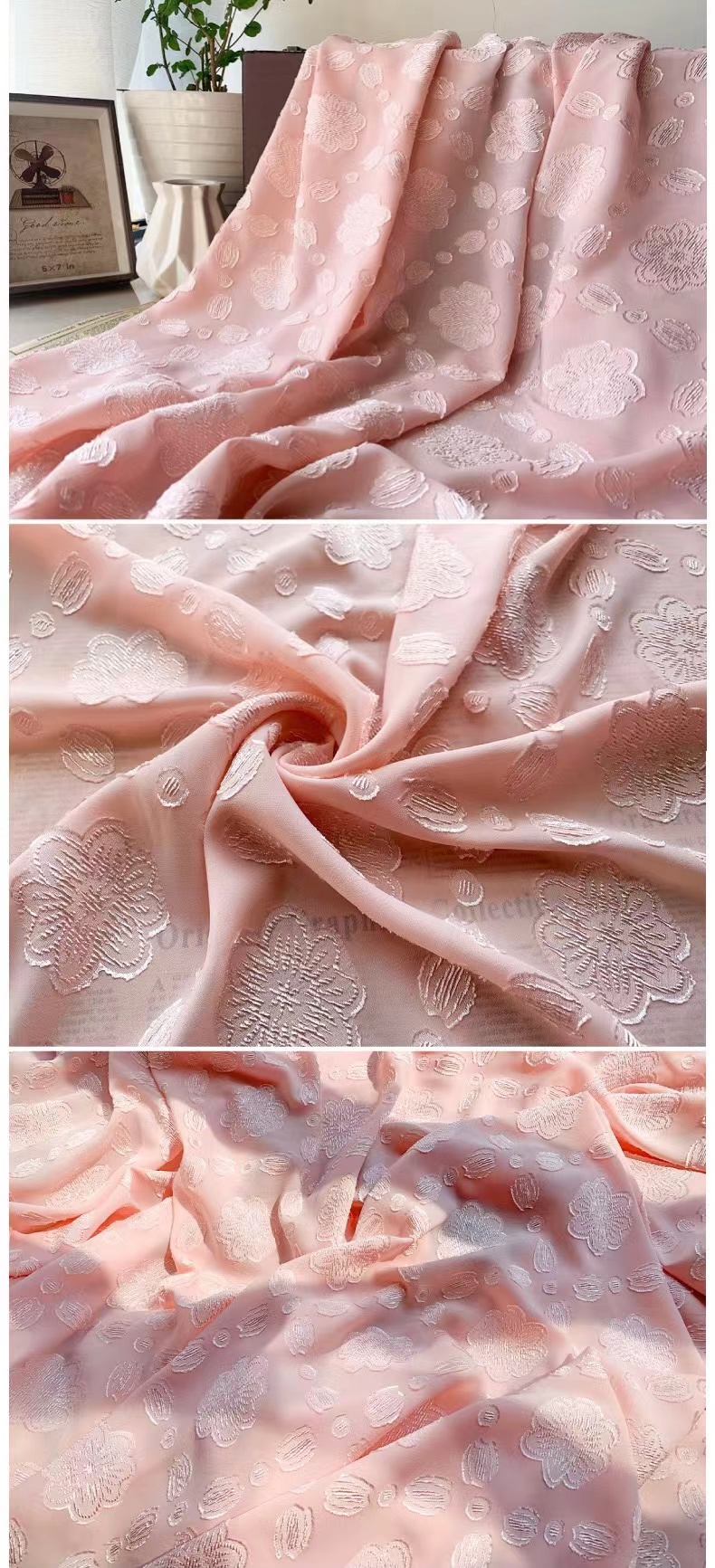 suppliers 100% polyester SPH Stretch fabric clipped chiffon wholesale jacquard chiffon for dress