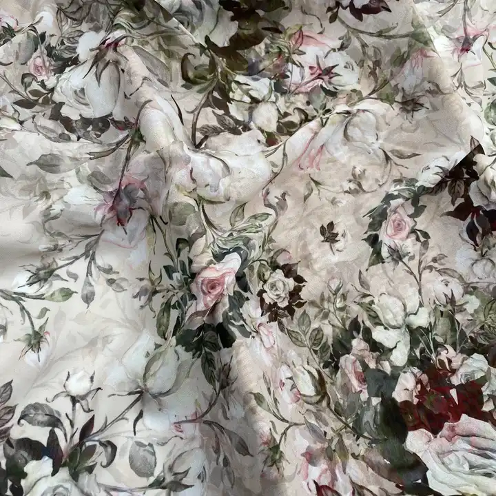 100% Printed POLYESTER TEXTILE FABRIC Fashion Pearl For Ladies High Quality Digital Printed Polyester Chiffon Fabric