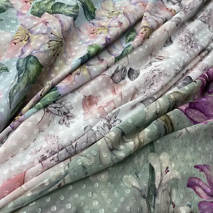 woven textile fabric wholesale supplier 100%T chiffon custom printed fabric 100 paper print POLYESTER FABRIC for women clothing