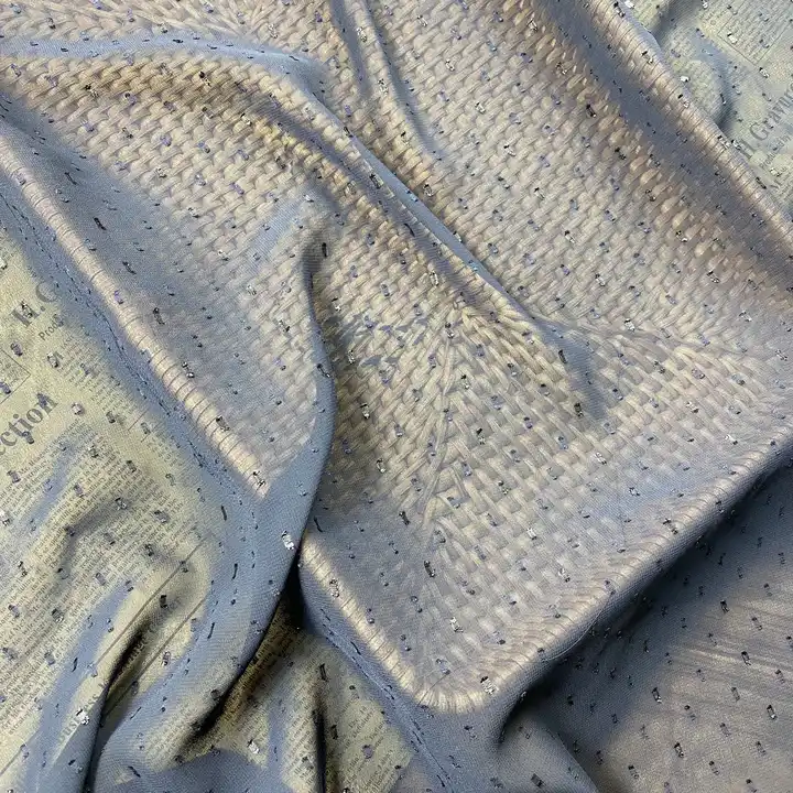 2020 new design 100P breathable pure blue color custom chiffon fabric for dress