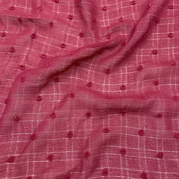 The latest trends 100% polyester check jacquard mesh chiffon for dress