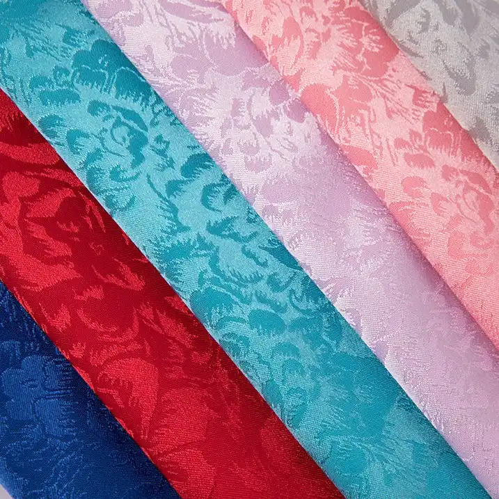 100%POLYESTER apparel fabric jacquard polyester WHOLESALE SATIN FABRIC JACQUARD SATIN FABRIC FOR DRESS CLOTHING