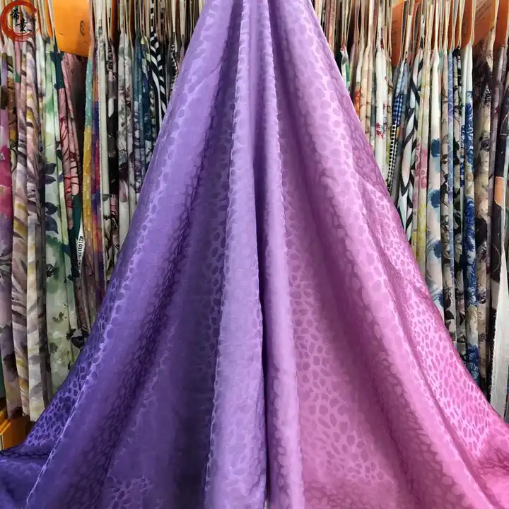 Wholesale satin fabric latest design high quality gradient printing silky satin jacquard fabric for fashion ladies' garment