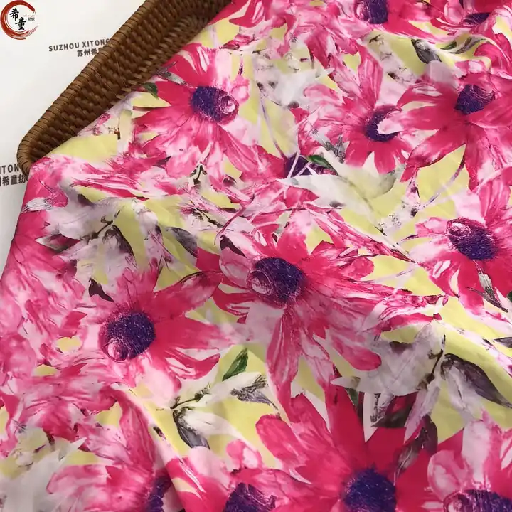 2023 New fashion digital printing colorful smooth hand feeling satin fabric for scarf or fashion women dress