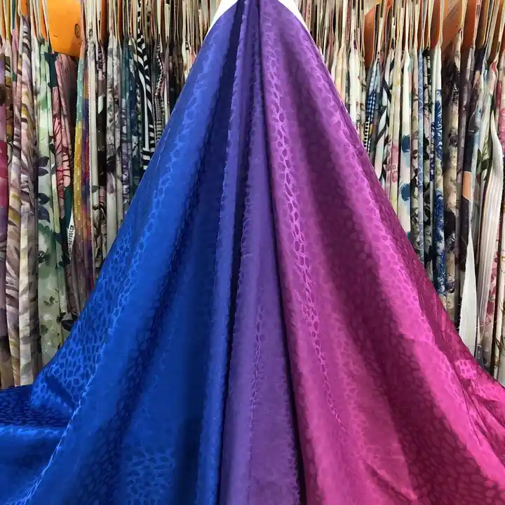 Wholesale satin fabric latest design high quality gradient printing silky satin jacquard fabric for fashion ladies' garment