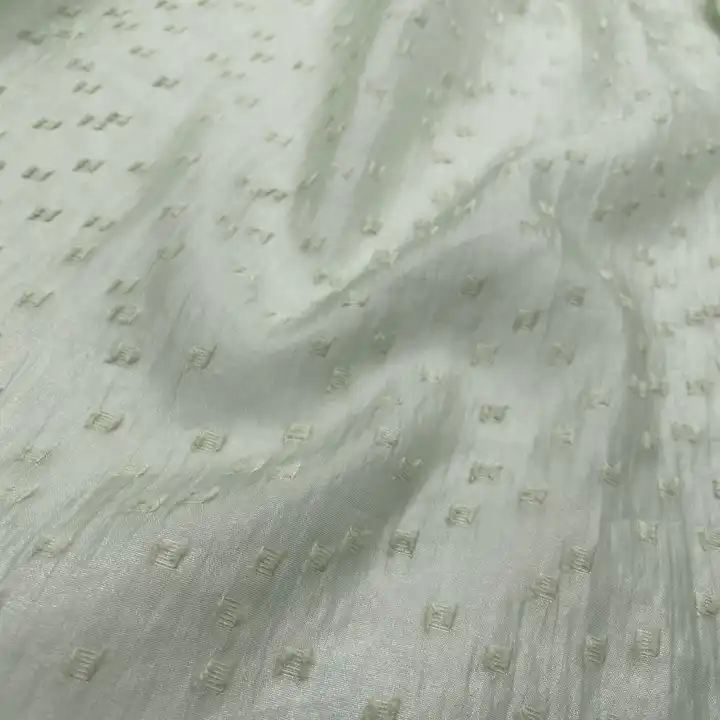 multi color stocklot lowest MOQ chiffon organza jacquard fabric for wedding dress